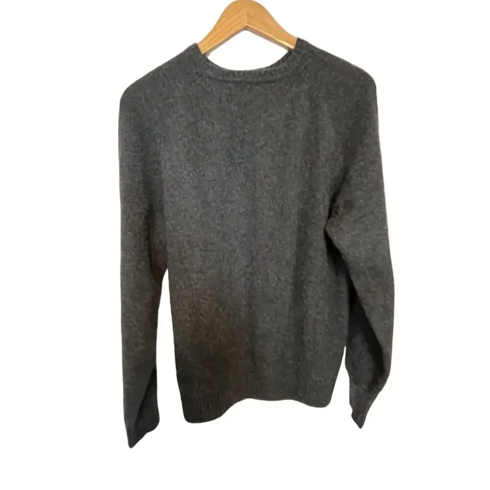 Vintage Cashmere Crew Neck Sweater Gray Unisex Pullover L